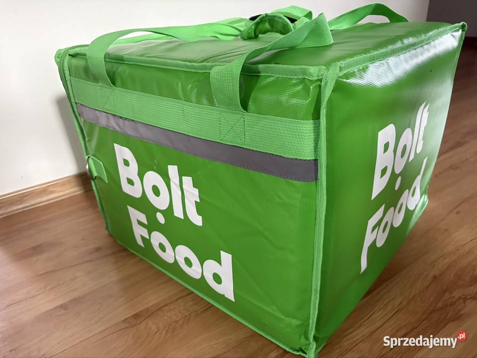 Zielona torba termiczna marki Bolt Food Poznań
