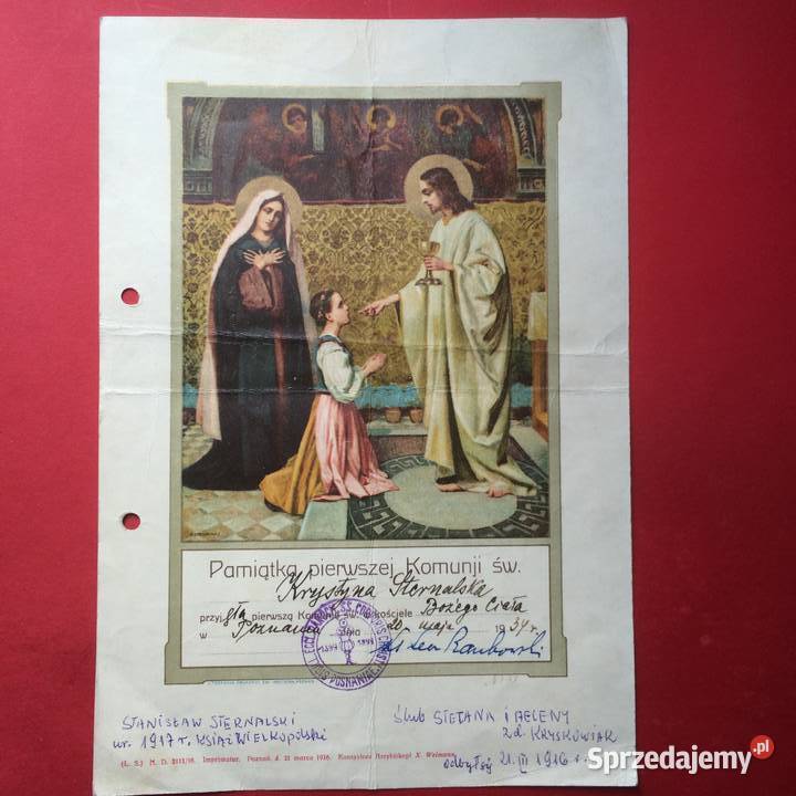 1339 Pamiątka Pierwszej Komunii Św Sternalska zachodniopomorskie