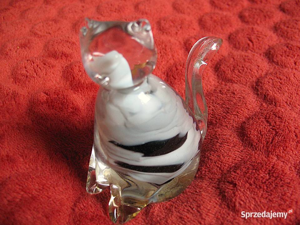 KOT Szklany w stylu Murano 10 x 11 x 5 Figurka z Siedlce