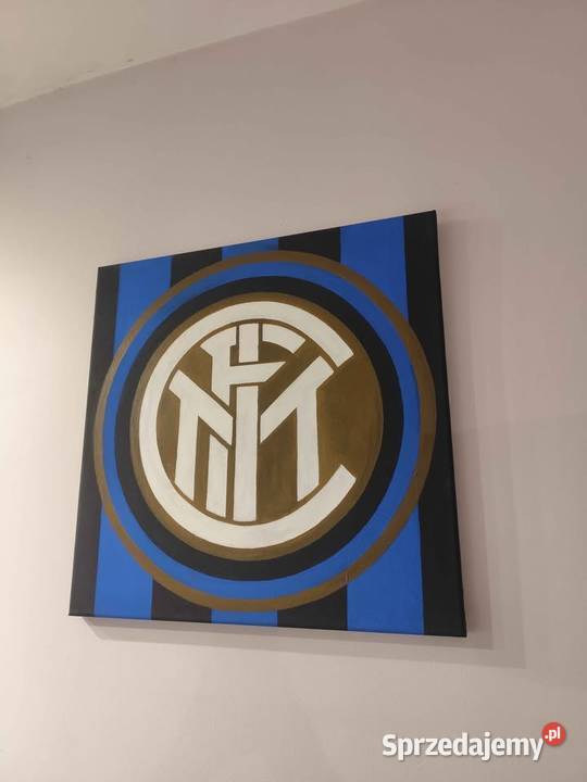 Inter Mediolan herb namalowany na płótnie 60 x