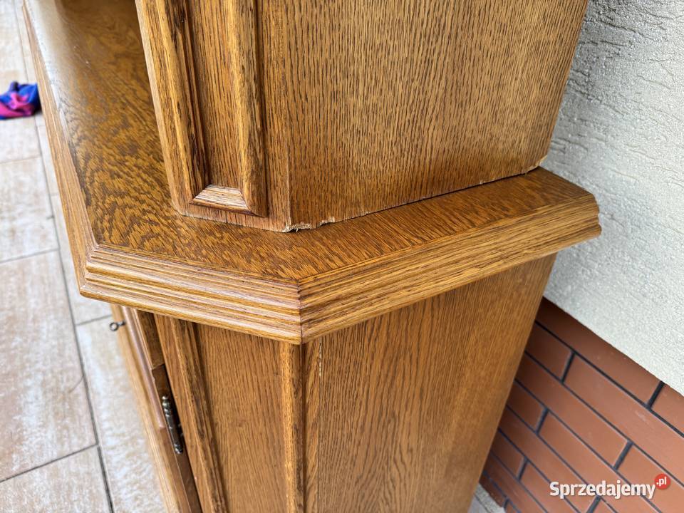 Kredens dębowy stylowy witryna regał biblioteka