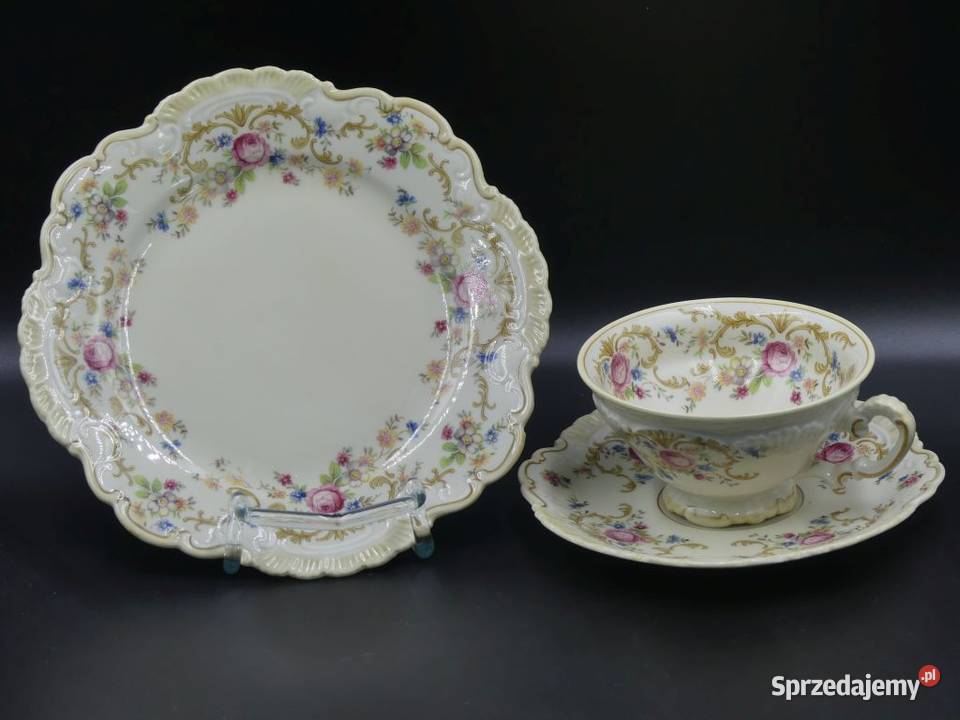 Komplet śniadaniowy Sorau Żary stan niemal Porcelana i szkło Poznań