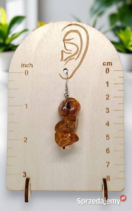 Kolczyki z BURSZTYNU bursztyn bałtycki bryłki Warszawa