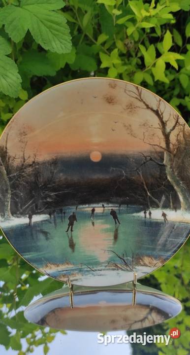 Talerz kolekcjonerski Vintage Coalport Skating Pabianice sprzedam