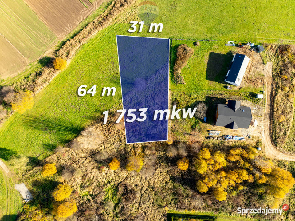 Budowlana działka w Siedlcu Krzeszowice 1753m2 Siedlec