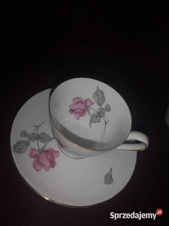 Serwis KPM Krister Germany z różą Porcelana i szkło Gdańsk