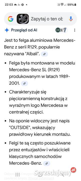 alufelgi Mercedes z oponami R17 śląskie Tarnowskie Góry