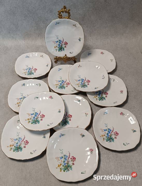 RRSTRAND Talerz Talerze Kwiaty Złocenia Reliefy Dobrzany sprzedam