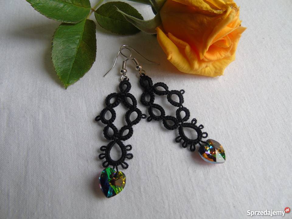 Kolczyki Frywolitkowe Wiśniowa