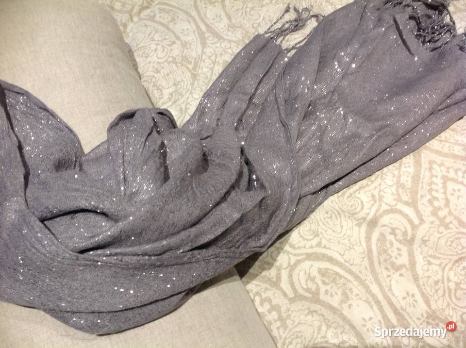 Szal Szalik damski Srebrna nitka Galanteria i dodatki Nowa Sól sprzedam