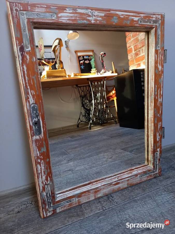 Lustro vintage stare okno drewniane ramka