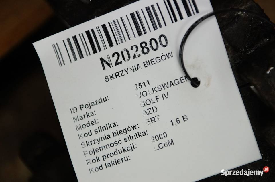 SKRZYNIA BIEGÓW VOLKSWAGEN GOLF IV ERT Lipno