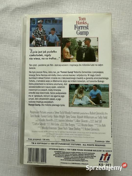 Forrest Gumpkaseta VHS VHS lubelskie