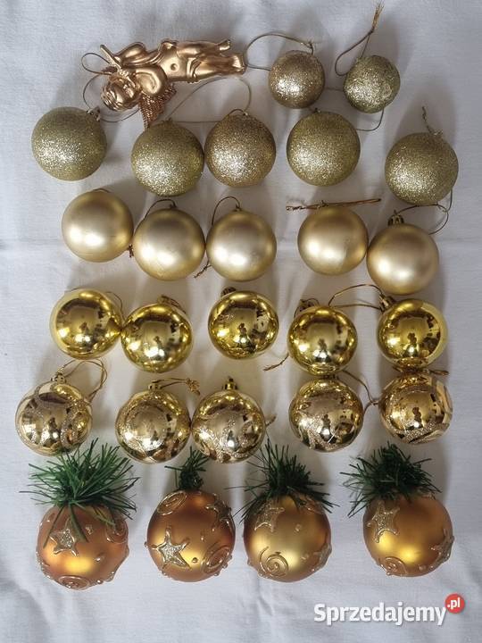 Złote plastikowe bombki choinkowe nowoczesne Warszawa sprzedam