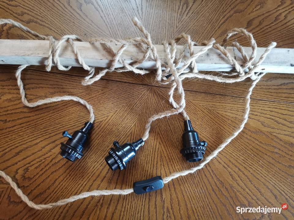 Lampa sufitowa ze sznurka jutowego rustykalna Lampy wiszące Trzcianka