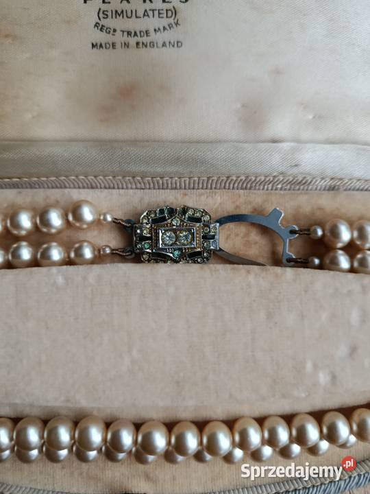 Stara kolia Lotus w etui perły vintage lata 5060 Choszczno