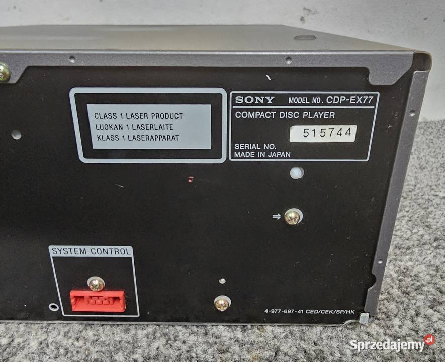 Odtwarzacz CD zmieniarka SONY CDPEX770 Sprawna Odtwarzacze CD i MD