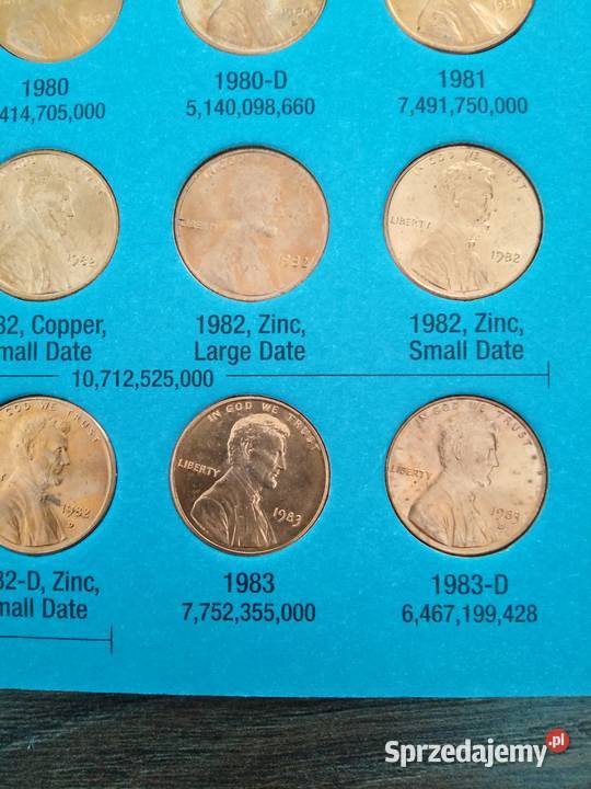 Lot monet 1 cent usa Lincoln lubuskie