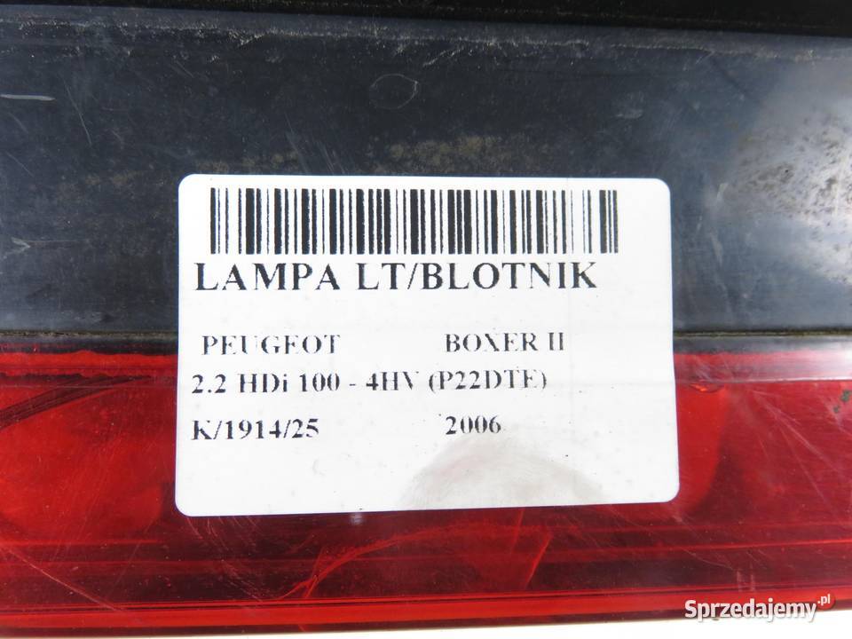 LAMPA LEWA TYLNA PEUGEOT BOXER II 1344050080