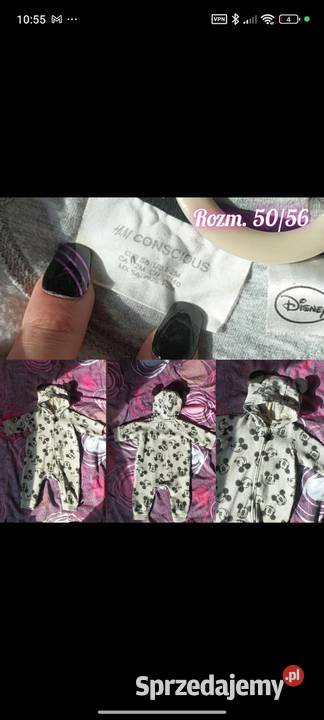 Przepiękny dresowy kombinezon unisex z myszką czarny Warszawa