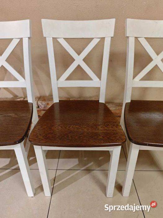 Krzesła bukowe z dębowym siedziskiem solidne Góra