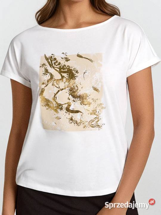 bluzka z nadrukiem Sinsay S krótki Olkusz