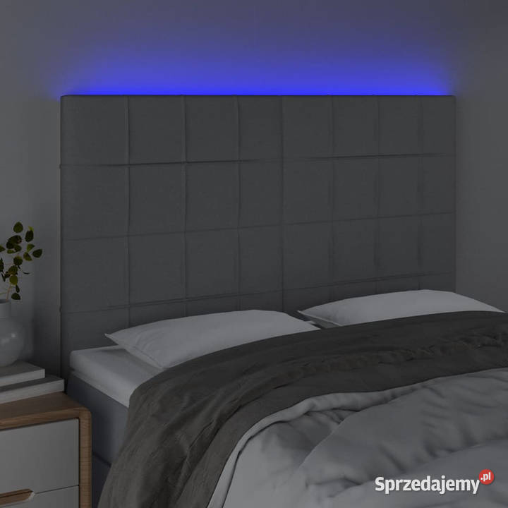 Zagłówek do łóżka z LED jasnoszary 144x5x118128 mazowieckie Warszawa