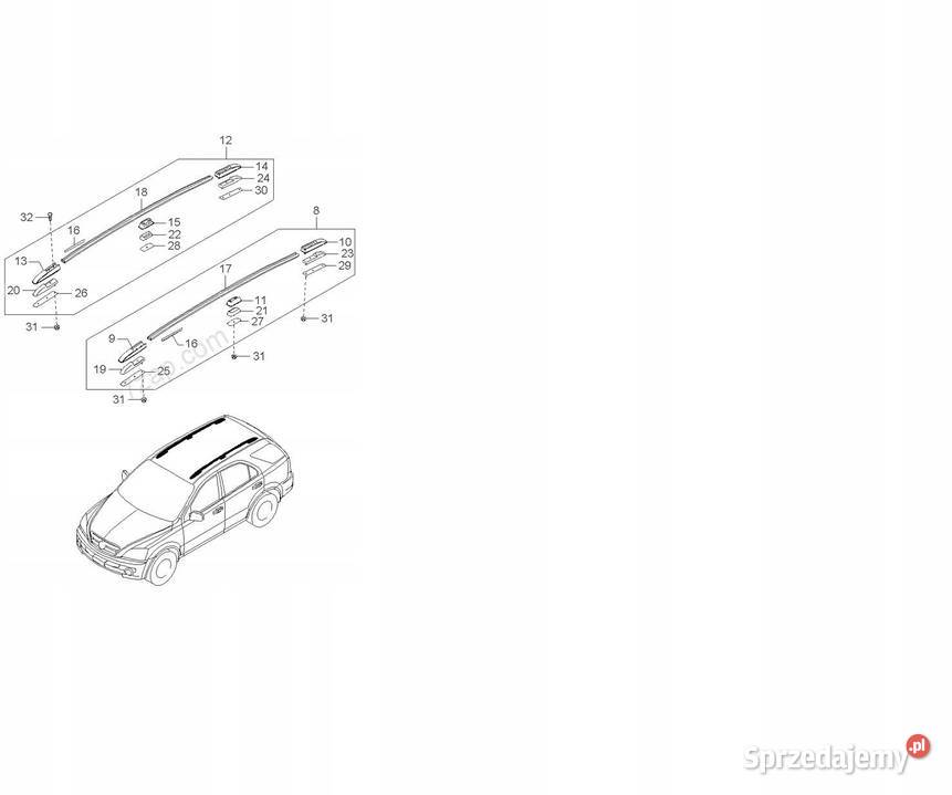 OSŁONA RELINGÓW DACHOWYCH KIA SORENTO 0206