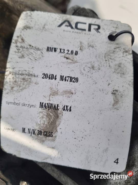 SKRZYNIA BIEGÓW BMW X3 E83 20 D diesel M47 150 Chełm