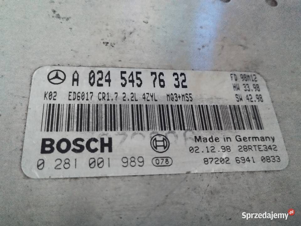 Sterownik Silnika Vito 0281001989 A0245457632