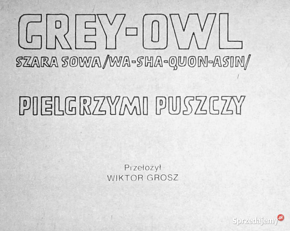 Pielgrzymi puszczy Grey Owl Rok wydania 1985 lubelskie Chełm sprzedam