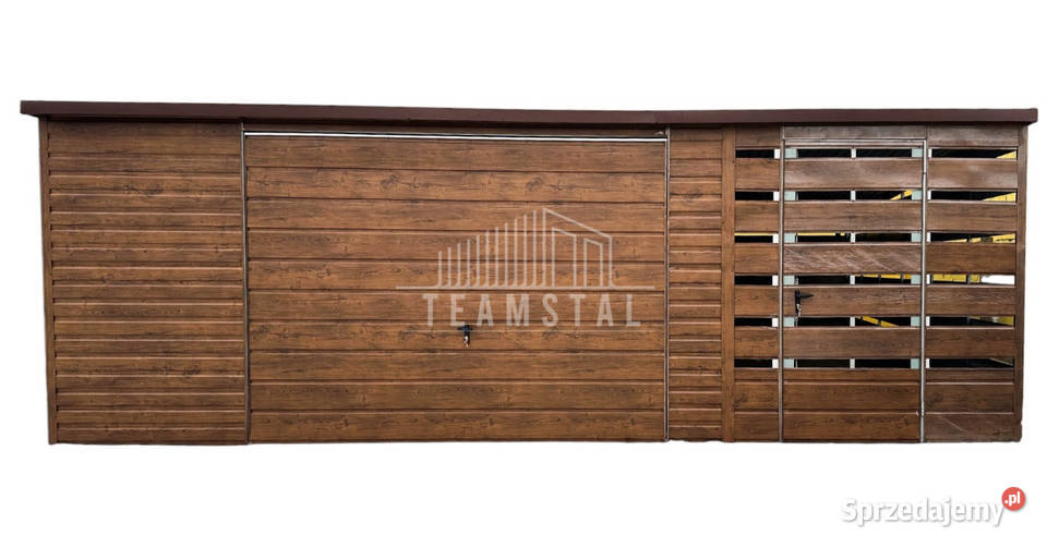 Garaż Blaszany 5x6 wiata 2x6 Brama uchylna TS533 30m2