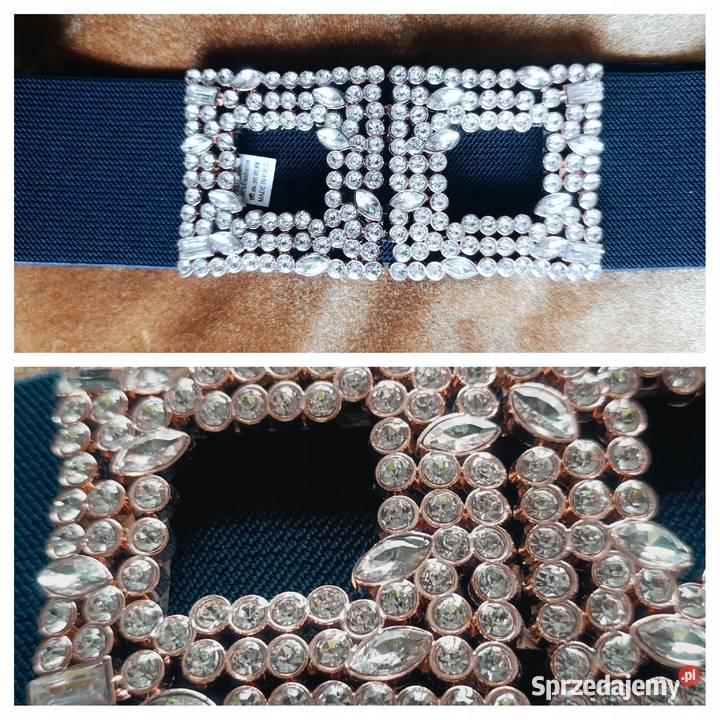 Pasek DamskiGUMA OZDOBNA BIŻUTERIA cekiny Wieluń
