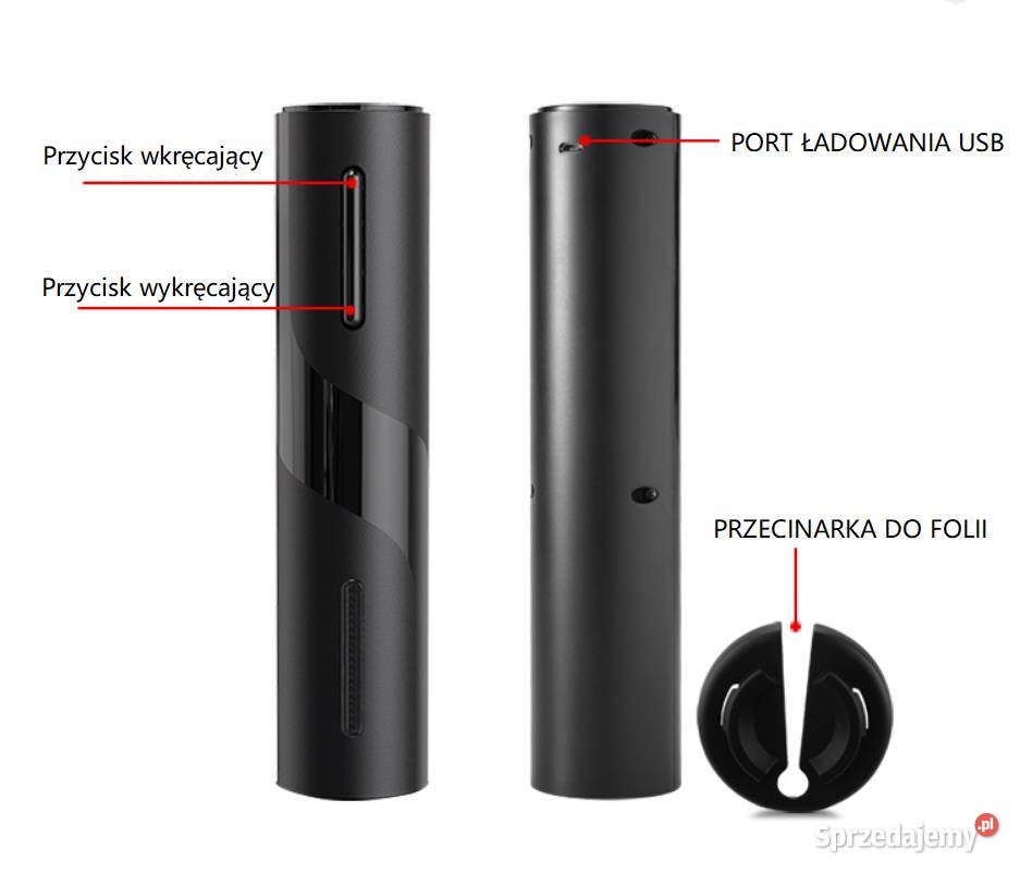 ELEKTRYCZNY OTWIERACZ elegancki korkociąg do Zielonka