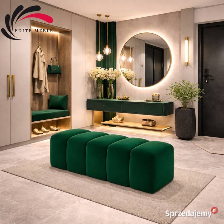 Pufa Tapicerowane Bubble Premium Zielona Edite Pufy i podnóżki Warszawa