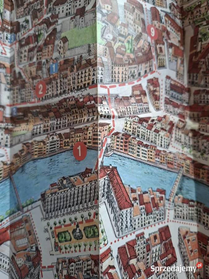 Girona Gerona plan miasta miękka Kraków