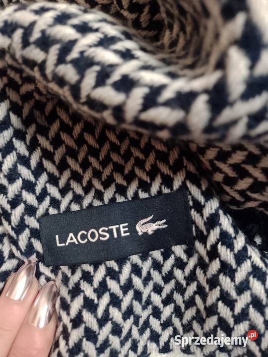 Lacoste Duża granatowa chusta nsrxutksy ponczo Kraków