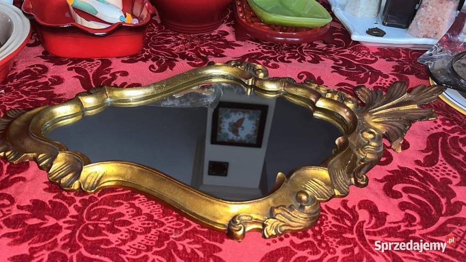 Lustro do powieszenia Złote Secesyjne pomorskie Gdańsk