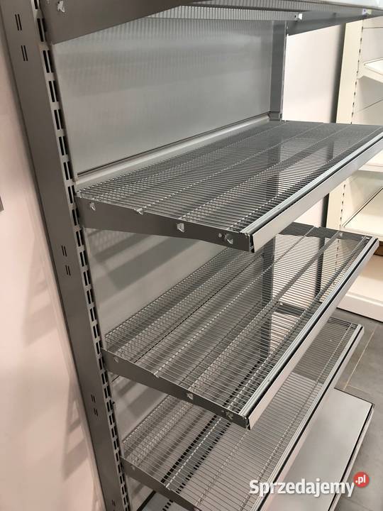 Regał sklepowy metalowy przyścienny siatkowy Ostrołęka