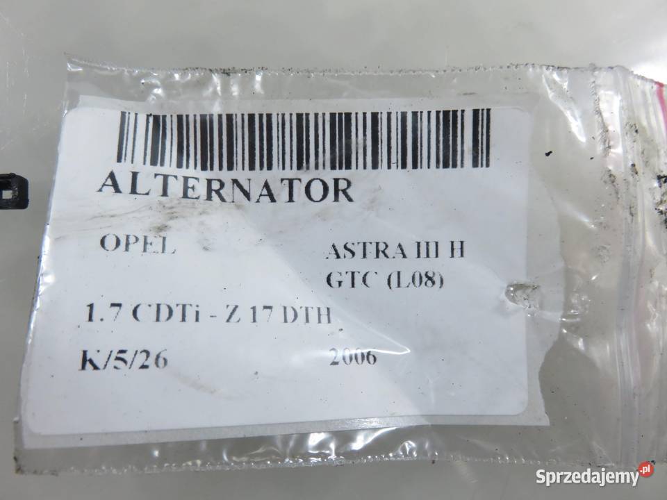 ALTERNATOR OPEL ASTRA H 17 CDTi 8971891135 małopolskie sprzedam