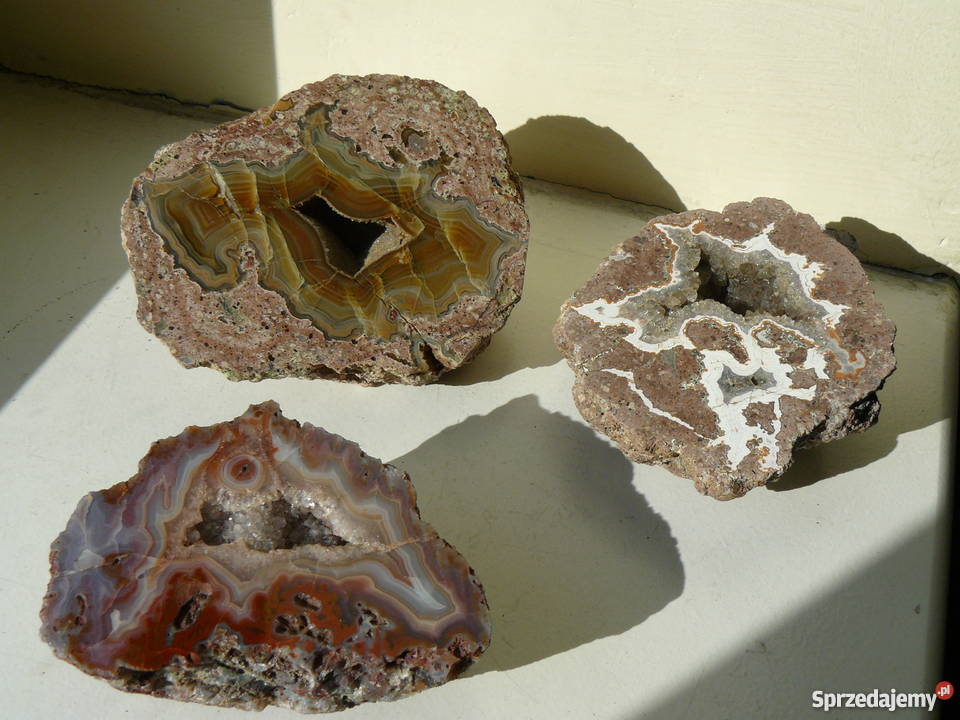 AGATY Nowy Kościół kolekcja 12 okazów Pozostałe Pozostałe Polska Wieś