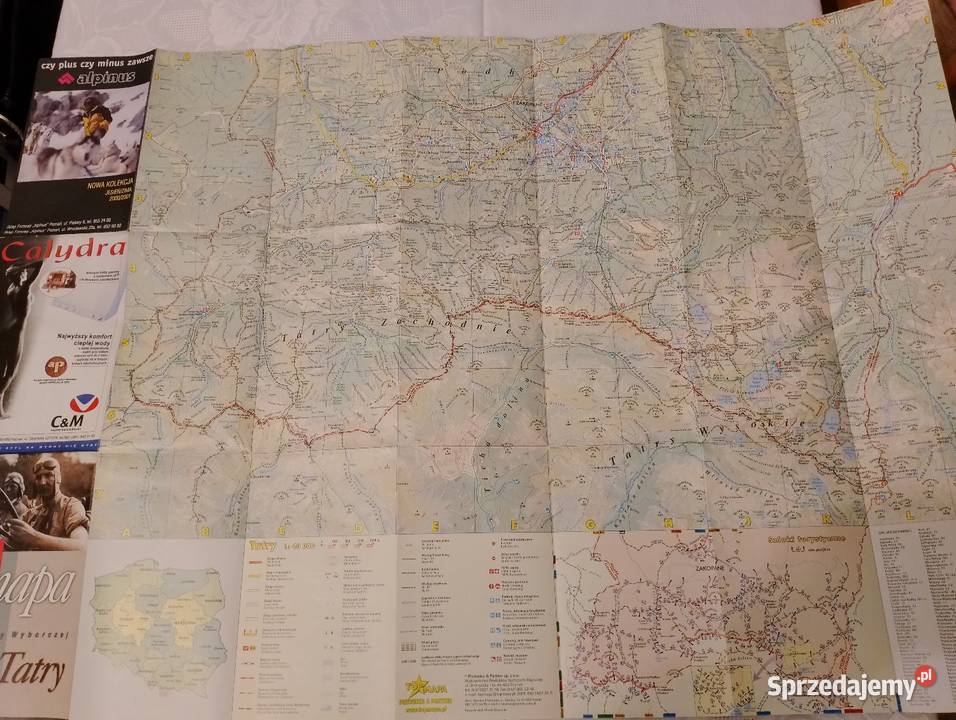 Mapa papierowa TATRY składana turystyczna wielkopolskie Oborniki