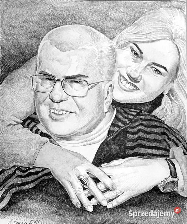 Portret na zamówienie ze zdjęć ołówkiem A3 B3 A2 Kraków