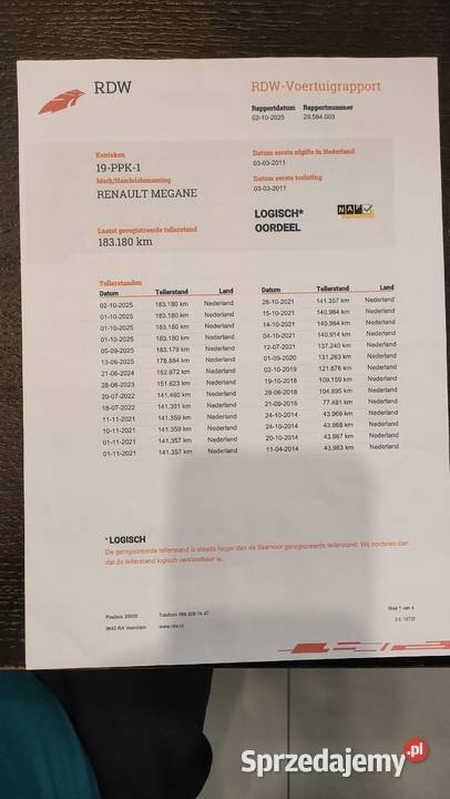 Renault Megane 2011 poj 20 benzyna automat Samoklęski-Kolonia Druga