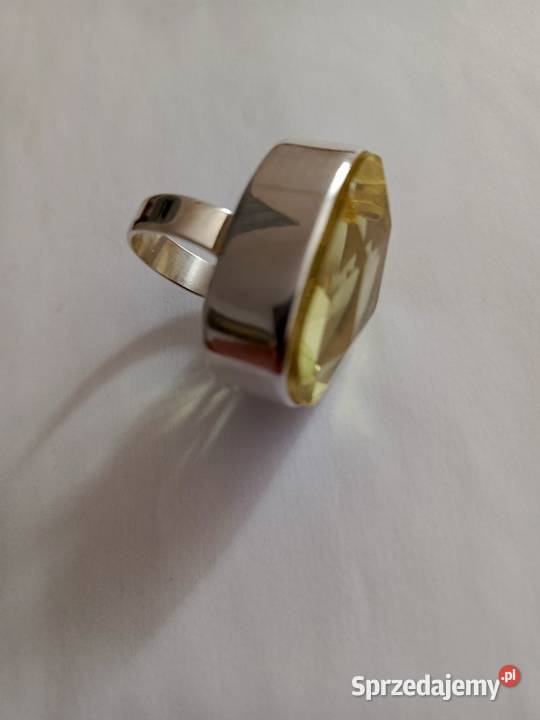 Pierścionek Bursztyn Super srebro