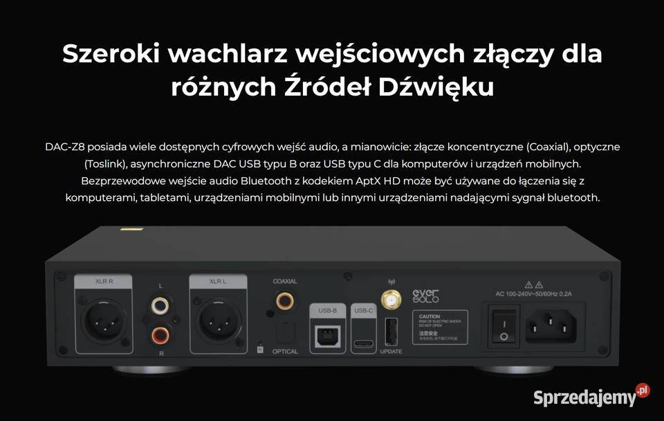Przetwornik cyfrowoanalogowy EverSolo DACZ8 Wzmacniacze i pokrewne Dęblin