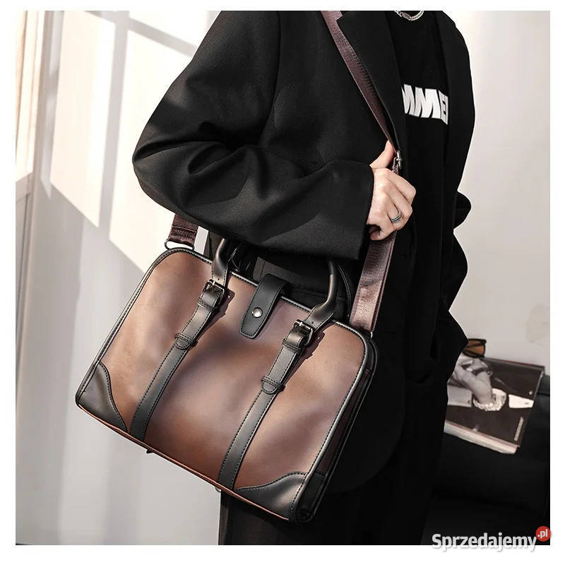 Teczka aktówka torba biznesowa skórzana na ramie