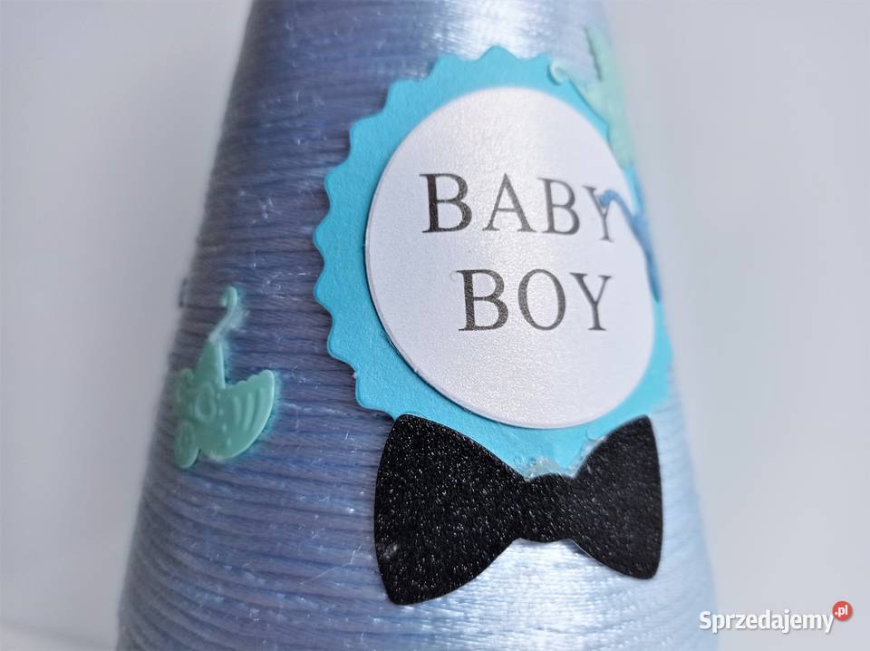 Butelka ręcznie zdobiona Baby Boy 750 ml Baby Pozostałe Katowice sprzedam
