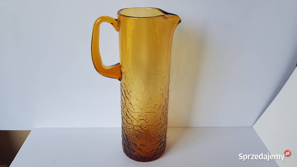 Dzban dzbanek Sarnecki Krosno kolorowe szkło PRL Dąbrowa Górnicza