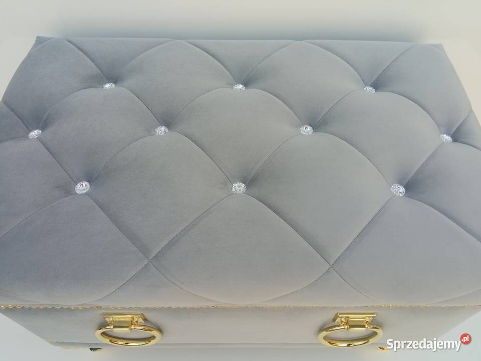 Pufa ławka Caro glamour swarovski złote nogi wielkopolskie